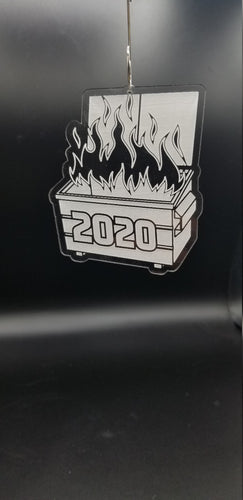 2020 dumpster fire clear acrylic ornament