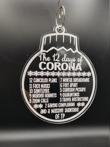 12 days of corona clear acrylic ornament