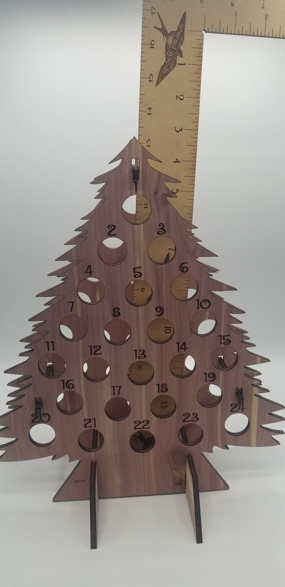 Pre rolled blunt advent calendar cedar plywood tree Altered Goods