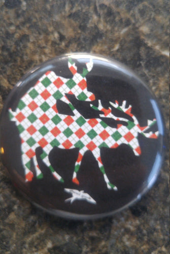 Humping reindeer christmas argyle button