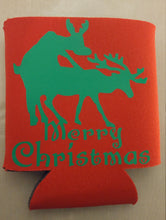 Load image into Gallery viewer, Christmas beer can cooler humping reindeer
