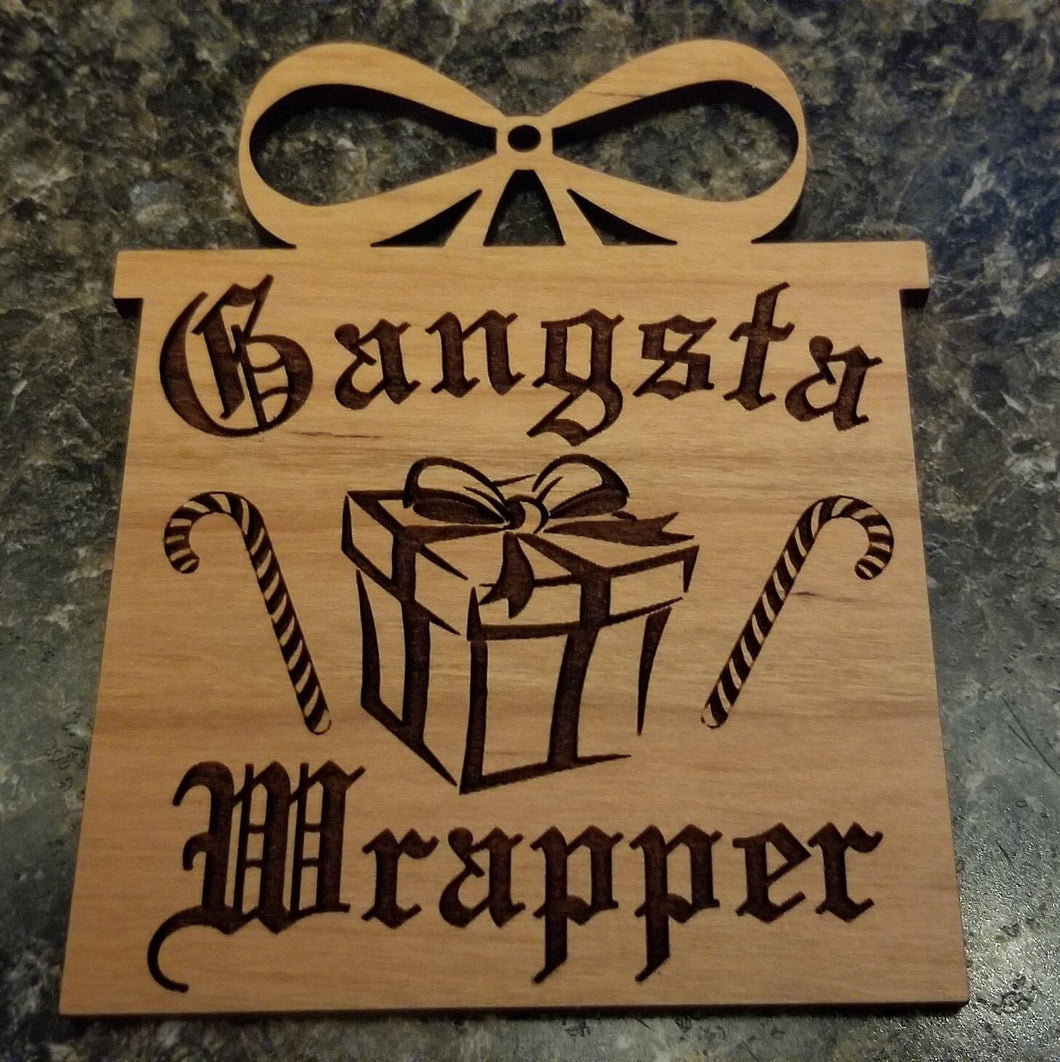 Gangsta wrapper ornament