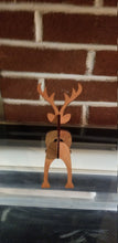 Load image into Gallery viewer, 3d wooden reindeer statue with name custom
