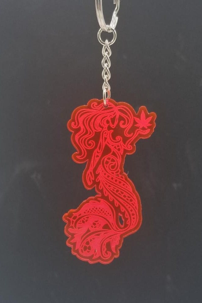 Mermaid weed keychain