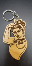 Load image into Gallery viewer, Hemp heals cbd rosie the riveter keychain
