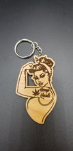 Load image into Gallery viewer, Hemp heals cbd rosie the riveter keychain
