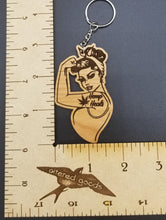 Load image into Gallery viewer, Hemp heals cbd rosie the riveter keychain
