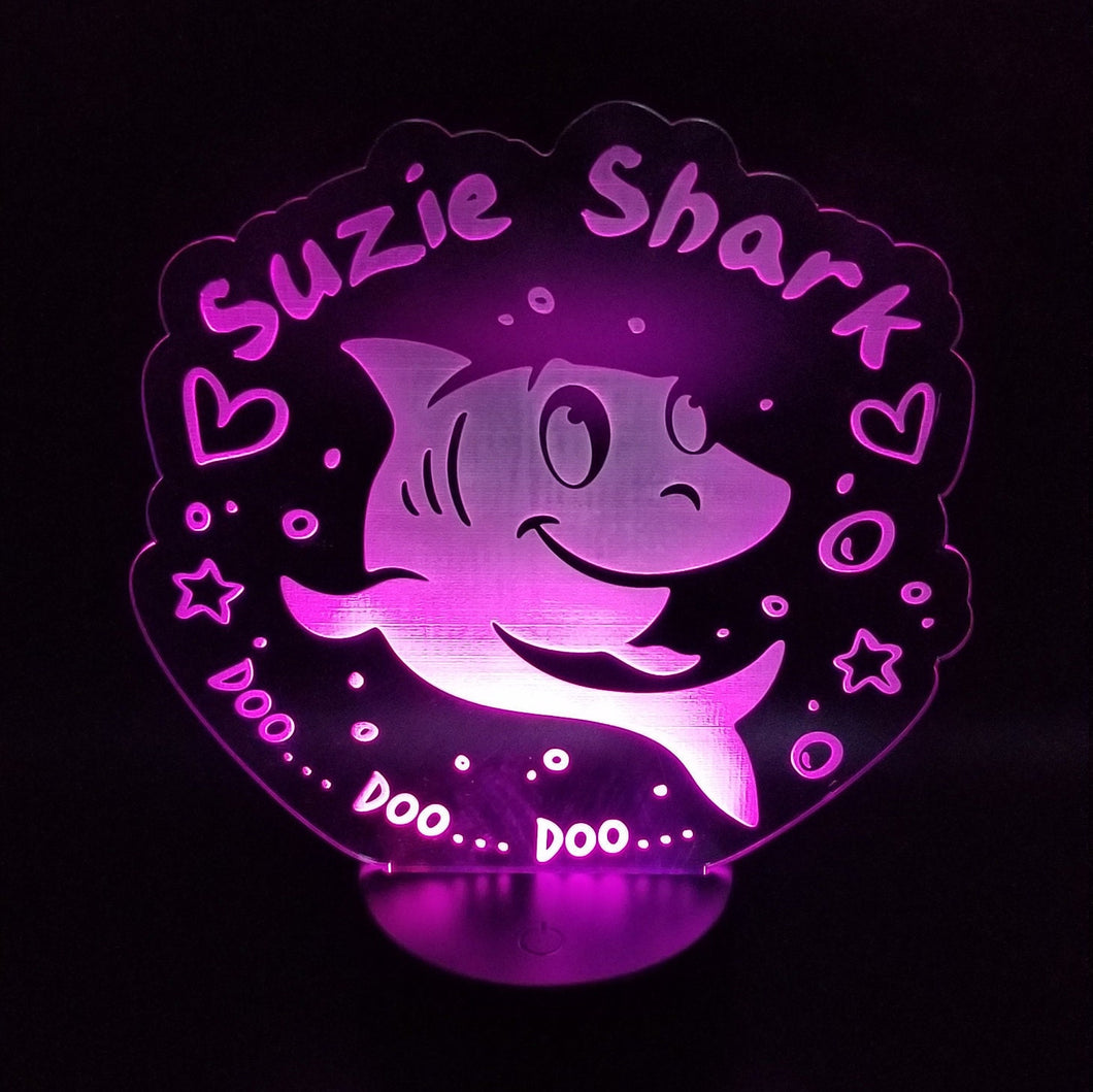 Custom name shark led night light