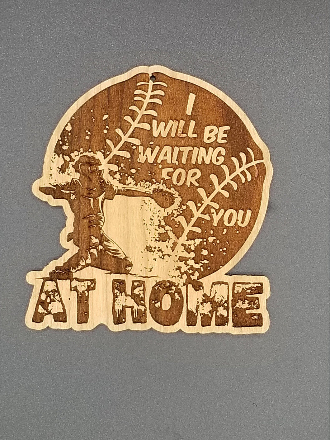 I will be waiting for you at home softball catcher ornament