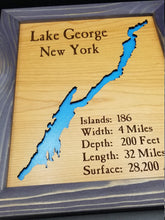 Load image into Gallery viewer, Lake george cut out wooden frame sign
