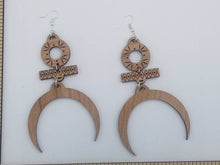 Load image into Gallery viewer, Goddess cherry wood earrings
