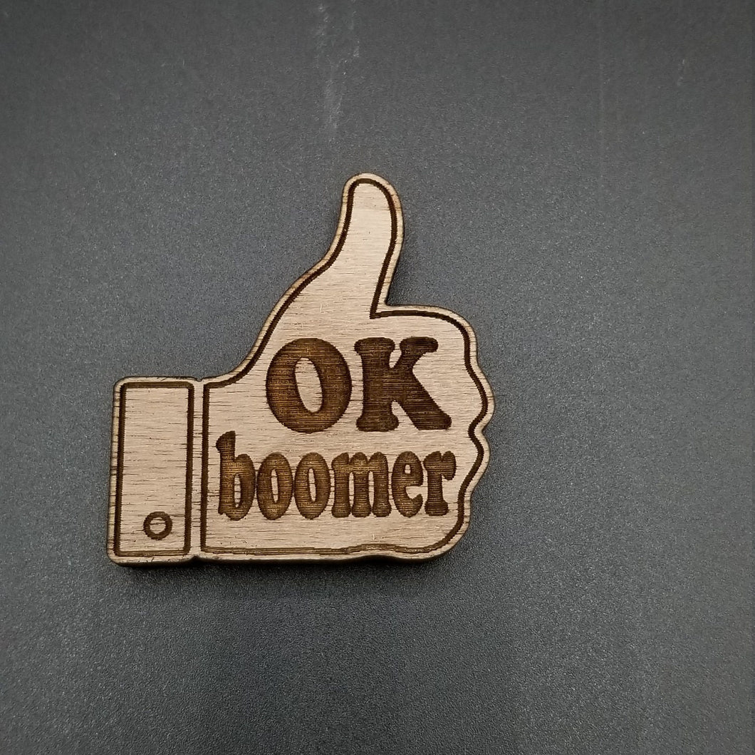 Ok boomer wood magnet 25pc wholesale