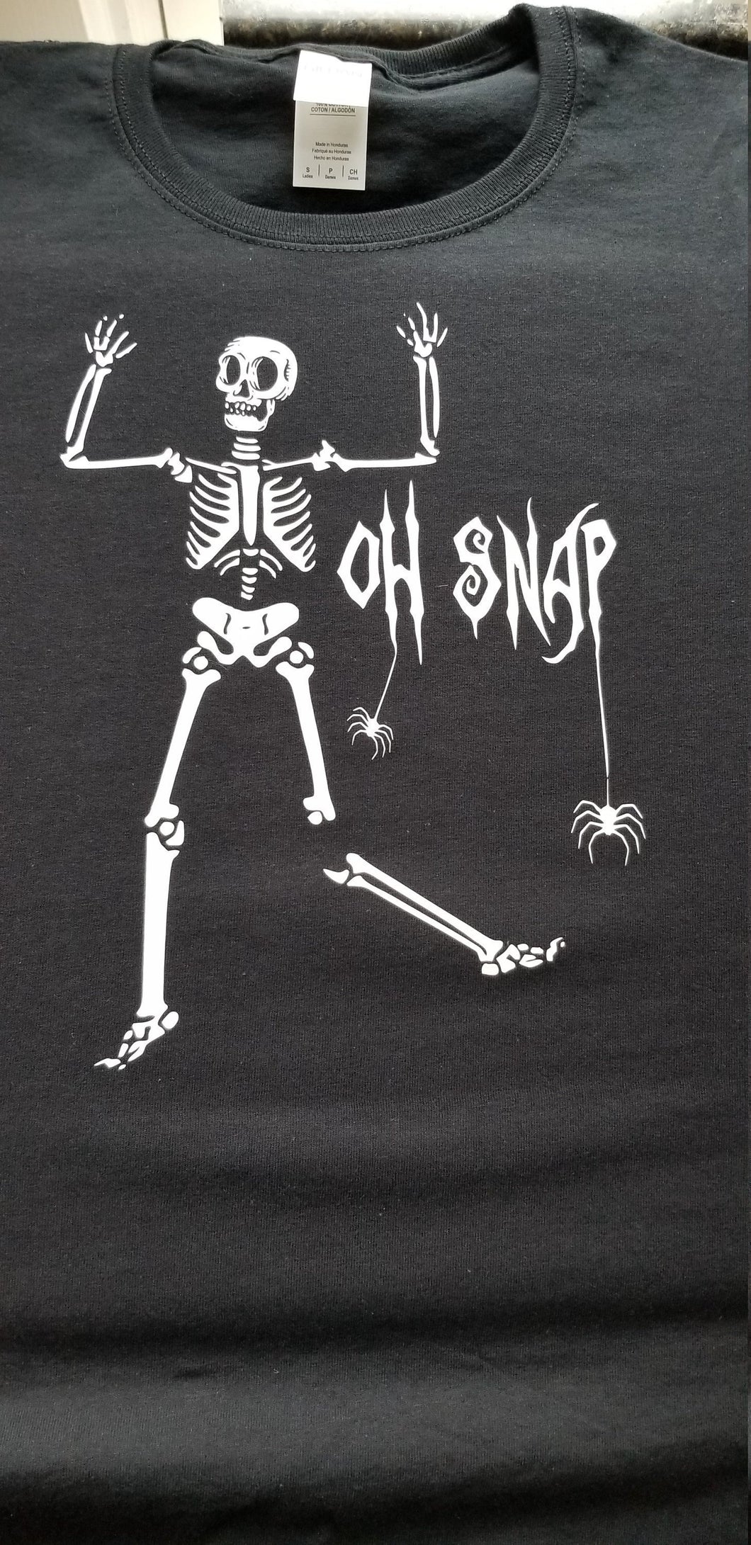 Oh snap skeleton t shirt.