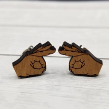 Load image into Gallery viewer, Circle game cherry wood earrings
