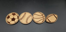 Load image into Gallery viewer, Wooden sport cut out magnets for Slate home sign
