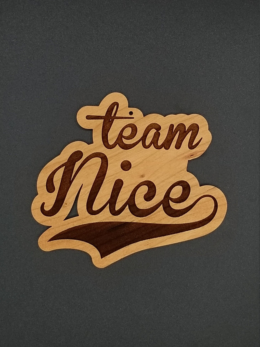 Team nice cherry wood ornament