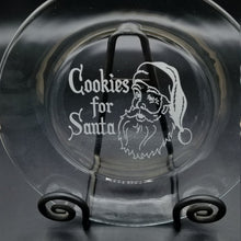 Load image into Gallery viewer, Cookies for santa laser engraved glass plate
