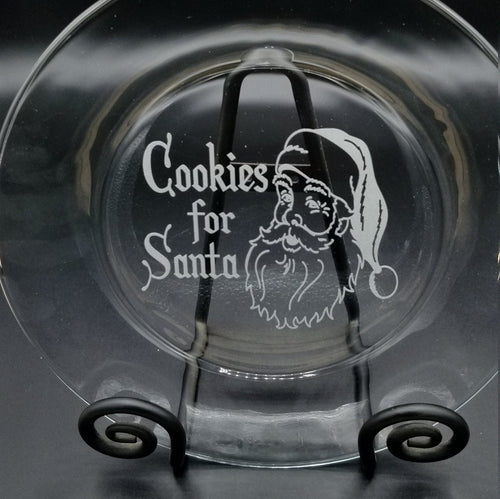 Cookies for santa laser engraved glass plate