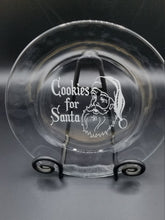 Load image into Gallery viewer, Cookies for santa laser engraved glass plate
