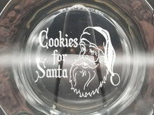 Load image into Gallery viewer, Cookies for santa laser engraved glass plate
