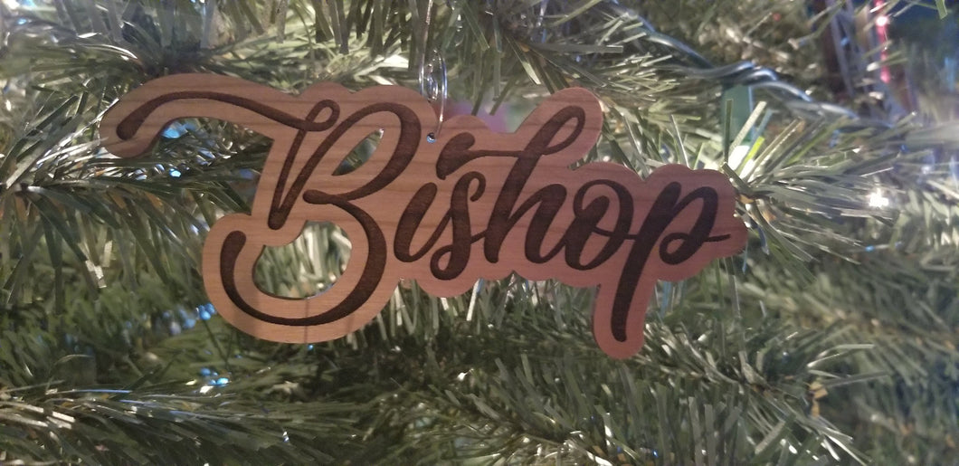 Custom name cut out wooden ornament