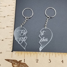 Load image into Gallery viewer, Best bitches split heart keychains
