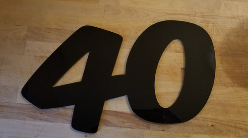 40 black acrylic birthday sign