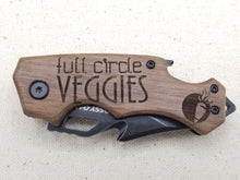 Load image into Gallery viewer, Custom laser engraved wood handle pocket knife
