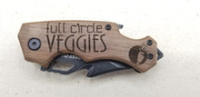 Load image into Gallery viewer, Custom laser engraved wood handle pocket knife
