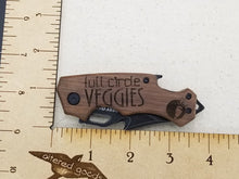 Load image into Gallery viewer, Custom laser engraved wood handle pocket knife
