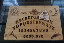 Load image into Gallery viewer, Spirit board bamboo cutting board with maple planchette
