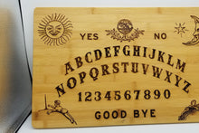 Load image into Gallery viewer, Spirit board bamboo cutting board with maple planchette
