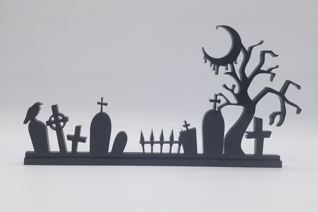 Spooky Graveyard halloween standing sign