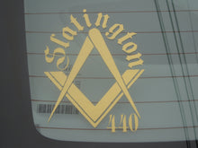 Load image into Gallery viewer, Masonic square and compass lodge decal
