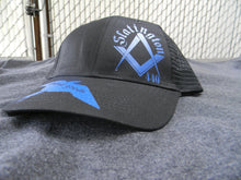 Load image into Gallery viewer, Masonic square and compass trucker hat
