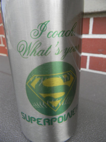 I coach whats your super power personalized water bottle