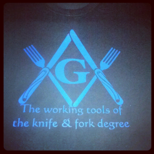 Freemason knife and fork degree tshirt.