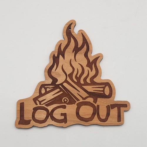 Log out camp fire ornament