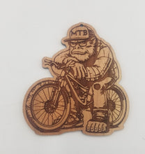 Load image into Gallery viewer, Mountain bike bigfoot hardwood ornament.
