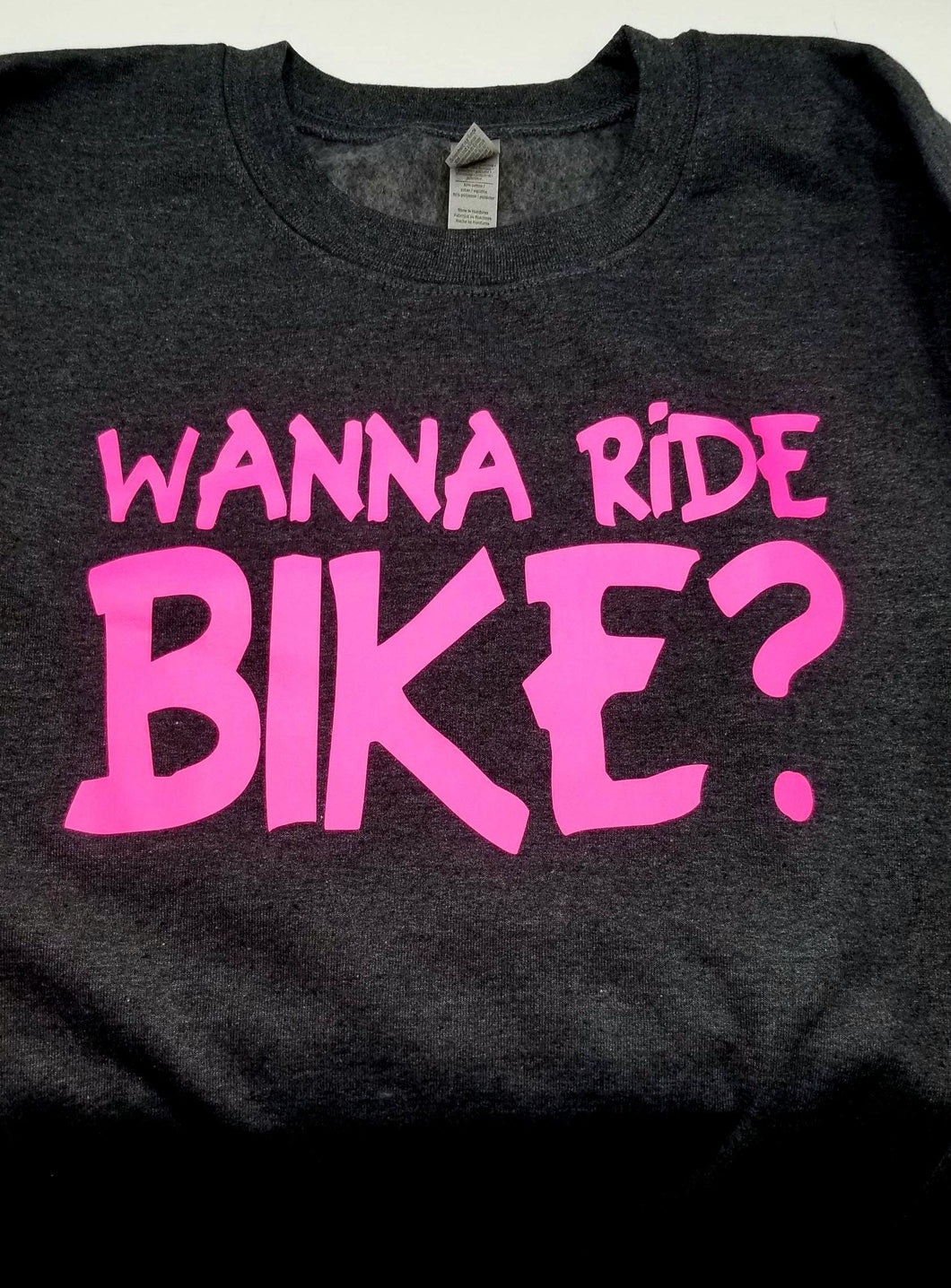 Wanna ride bike? Crew neck