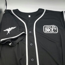 Load image into Gallery viewer, Wanna ride bike? Enjoy the ride mountain bike baseball jersey
