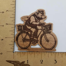 Load image into Gallery viewer, Old time bike bear hardwood ornament
