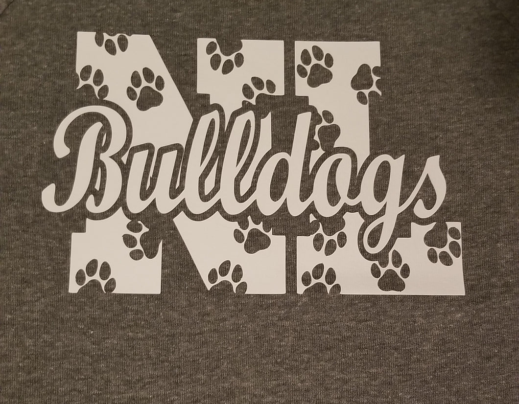 Northern lehigh paw print letter t shirt