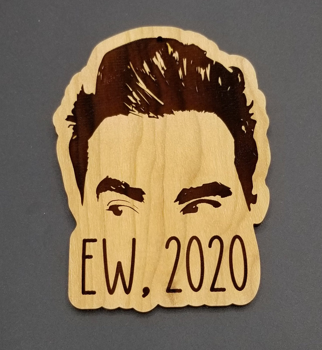 Ew 2020 laser engraved cherry wood christmas ornament