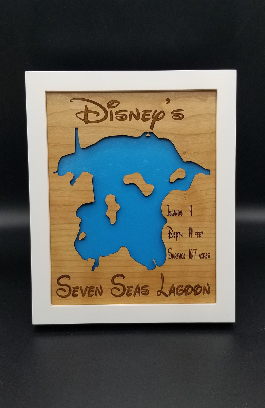 Seven seas lagoon cut out wooden frame sign