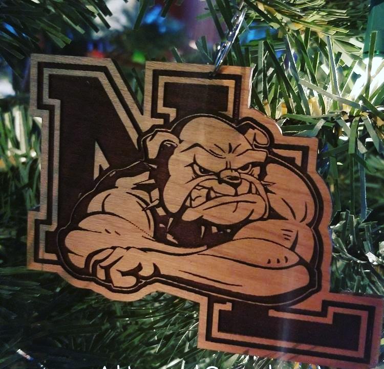 Northern lehigh bulldog wood ornament