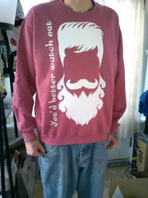 Load image into Gallery viewer, Hispster Santa crewneck sweatshirt - Altered Goods
