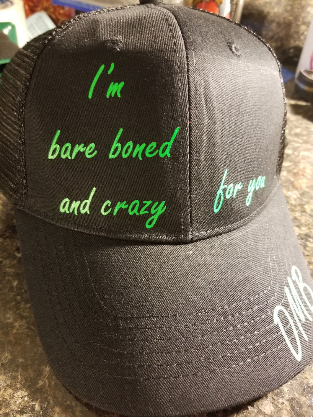 I'm bare boned and crazy for you DMB trucker hat - Altered Goods