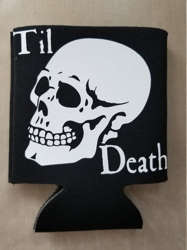 til death skull beer can cooler - Altered Goods