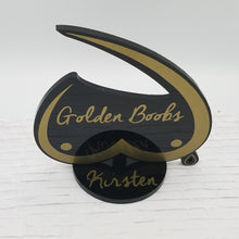 Load image into Gallery viewer, Golden boobs desk sign breastfeeding award - Altered Goods
